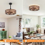 WWM 20" Farmhouse Caged Ceiling Fan with Light