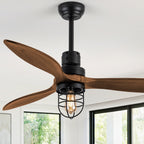 WWM 52 in Farmhouse Outdoor Wood Ceiling Fan with Light