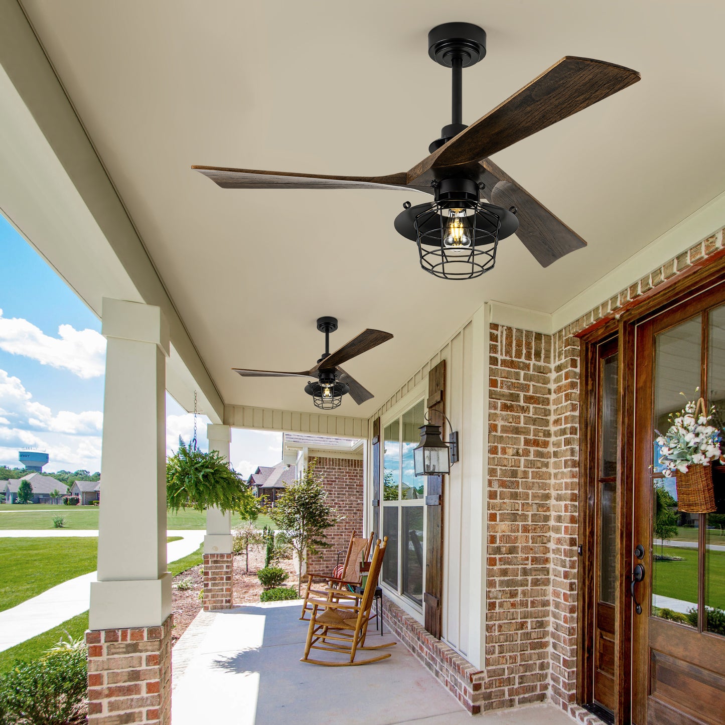 WWM 52" Farmhouse Ceiling Fan with Lights and Remote Control