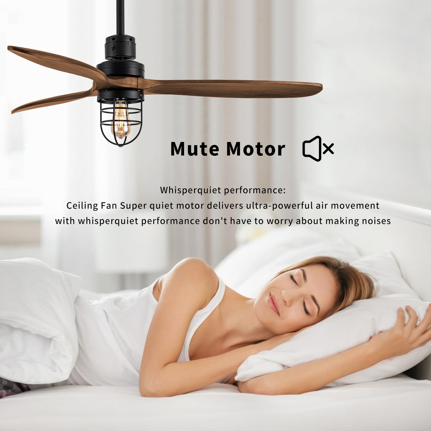 WWM 52 in Farmhouse Outdoor Wood Ceiling Fan with Light