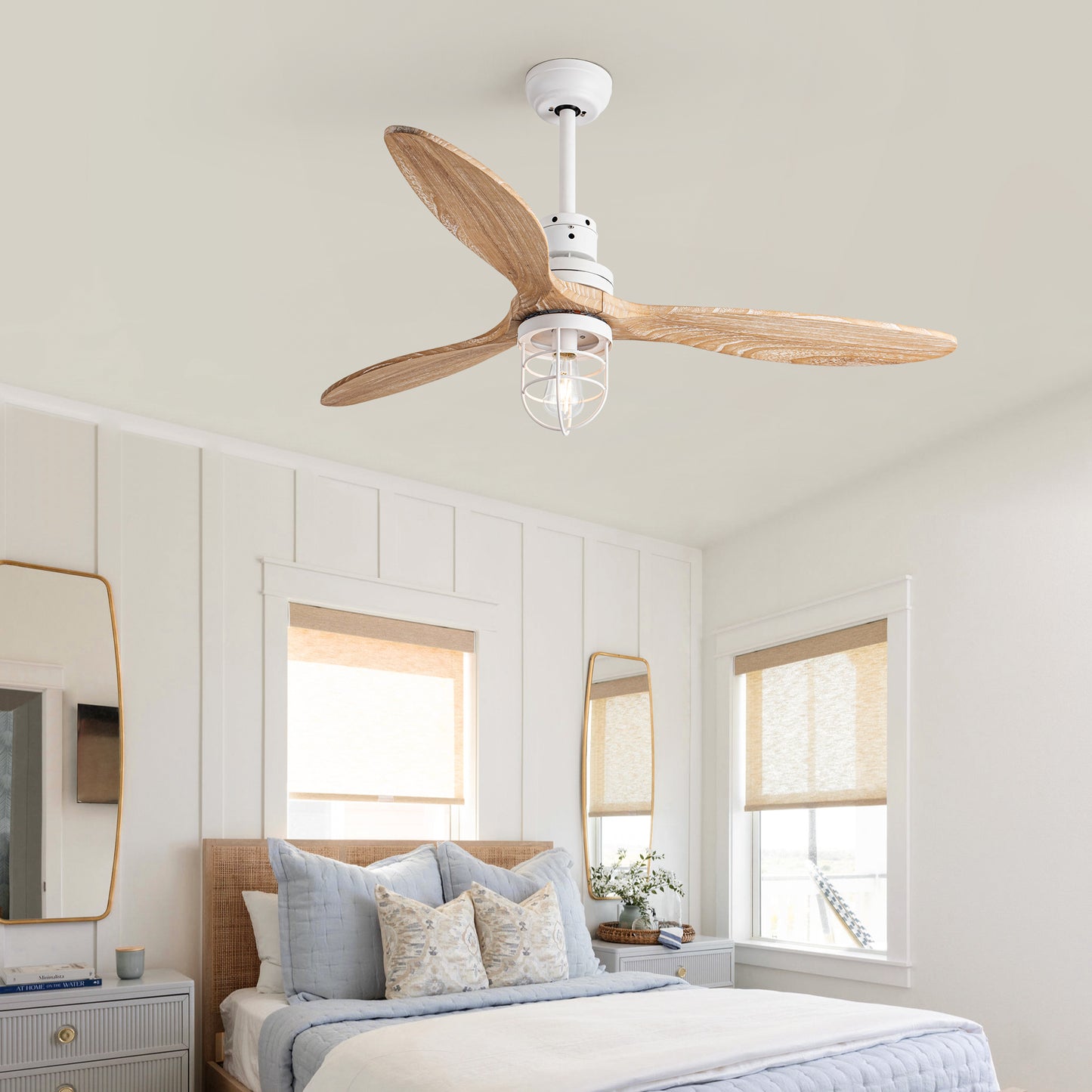 WWM 52” Bedroom Ceiling Fans with Lights Remote Control