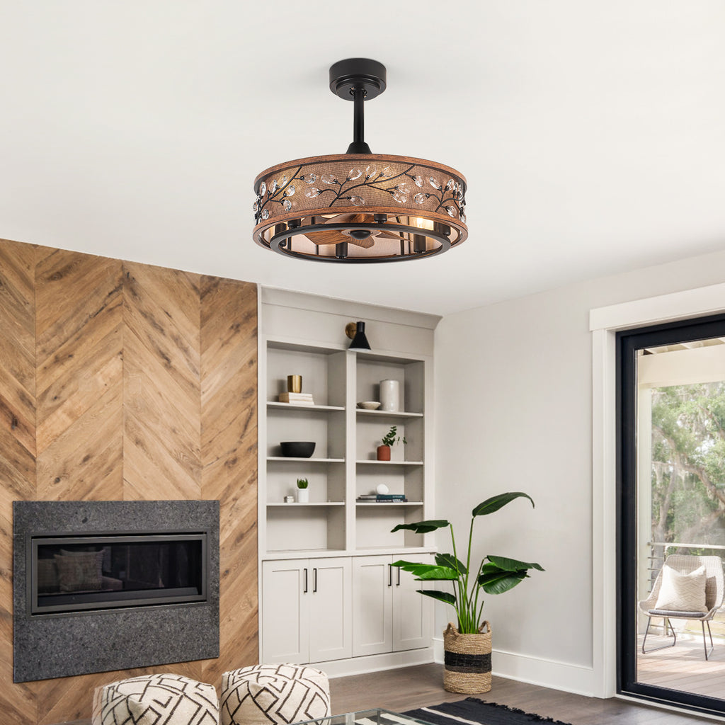 WWM 20" Farmhouse Caged Ceiling Fan with Light