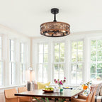 WWM 20" Farmhouse Caged Ceiling Fan with Light