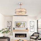 WWM 20" Caged Crystal Ceiling Fan with Light